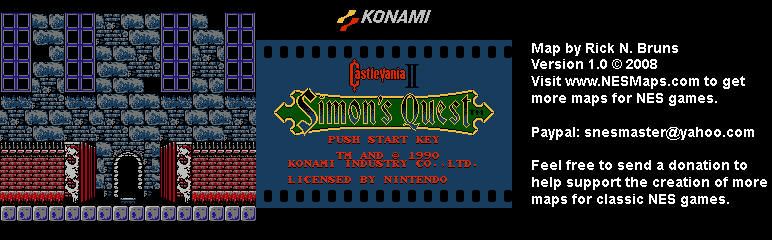 Castlevania II Simon's Quest - Area 35 Background Only Map