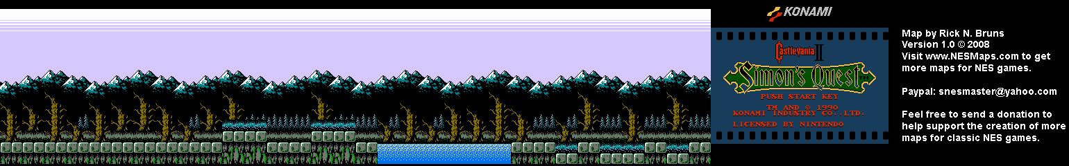 Castlevania II Simon's Quest - Area 39 Background Only Map