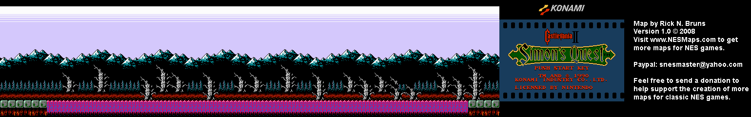 Castlevania II Simon's Quest - Area 42 Background Only Map