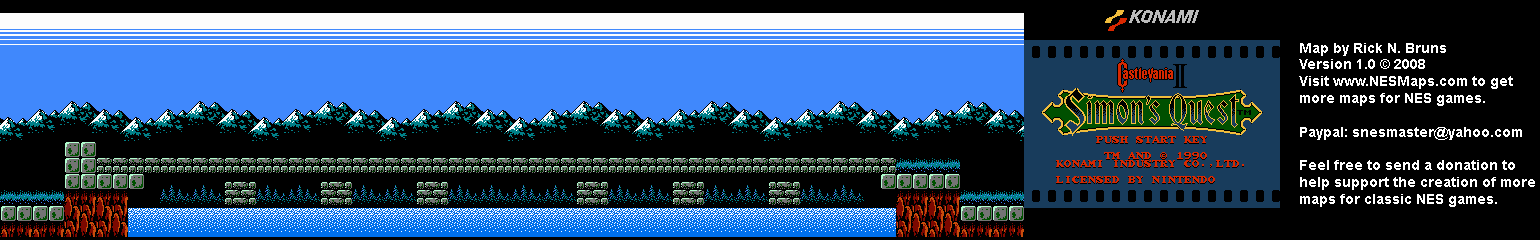 Castlevania II Simon's Quest - Area 50 Background Only Map