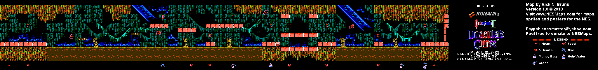 Castlevania III Dracula's Curse - Block 4-02 Nintendo NES Map