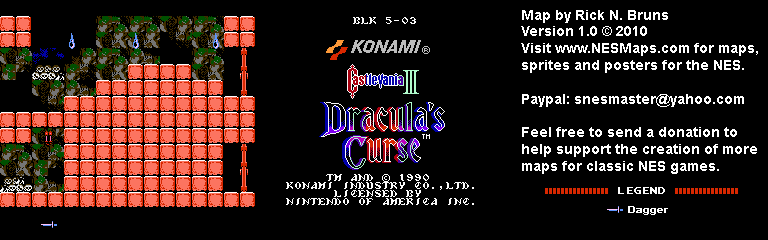 Castlevania III Dracula's Curse - Block 5-03 Nintendo NES Map