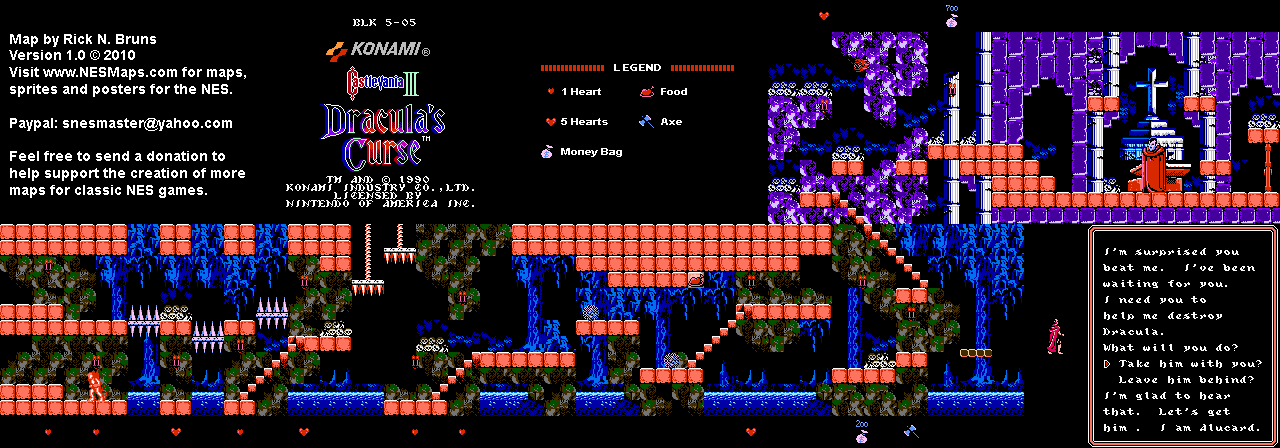 Castlevania III Dracula's Curse - Block 5-05 Nintendo NES Map