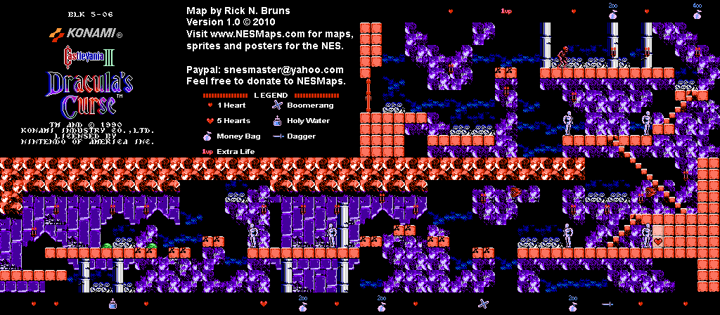 Castlevania III Dracula's Curse - Block 5-06 Nintendo NES Map