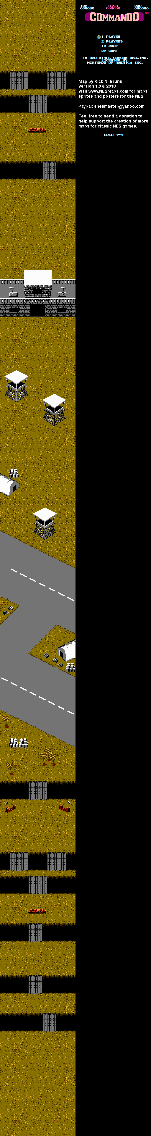 Commando - Area 1-4 - Nintendo NES Map BG