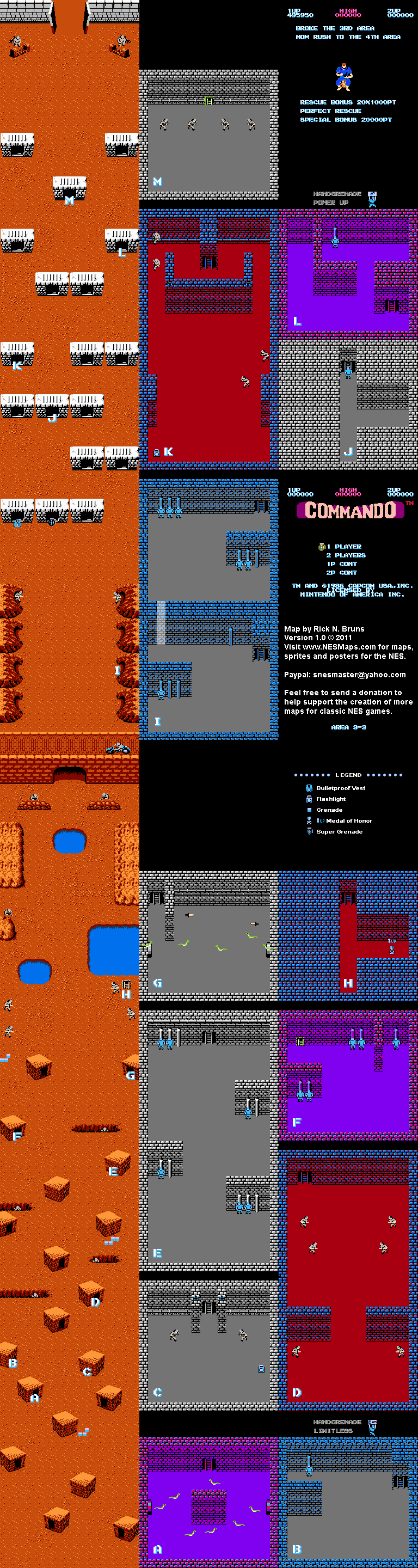 Commando - Area 3-3 - Nintendo NES Map
