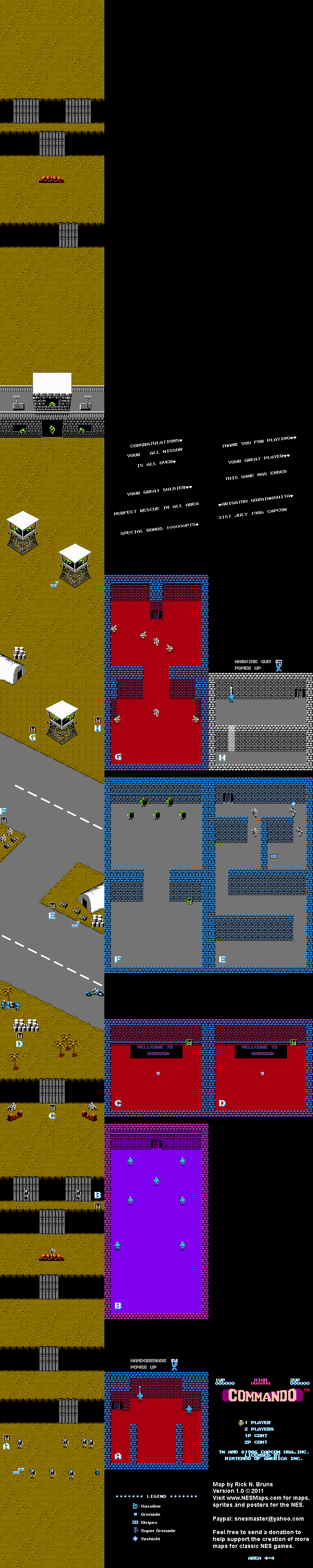 Commando - Area 4-4 - Nintendo NES Map