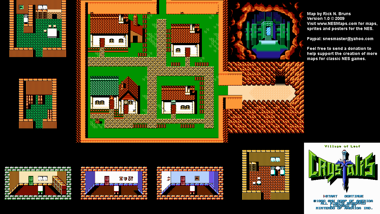 Crystalis - Village of Leave Nintendo NES Map BG