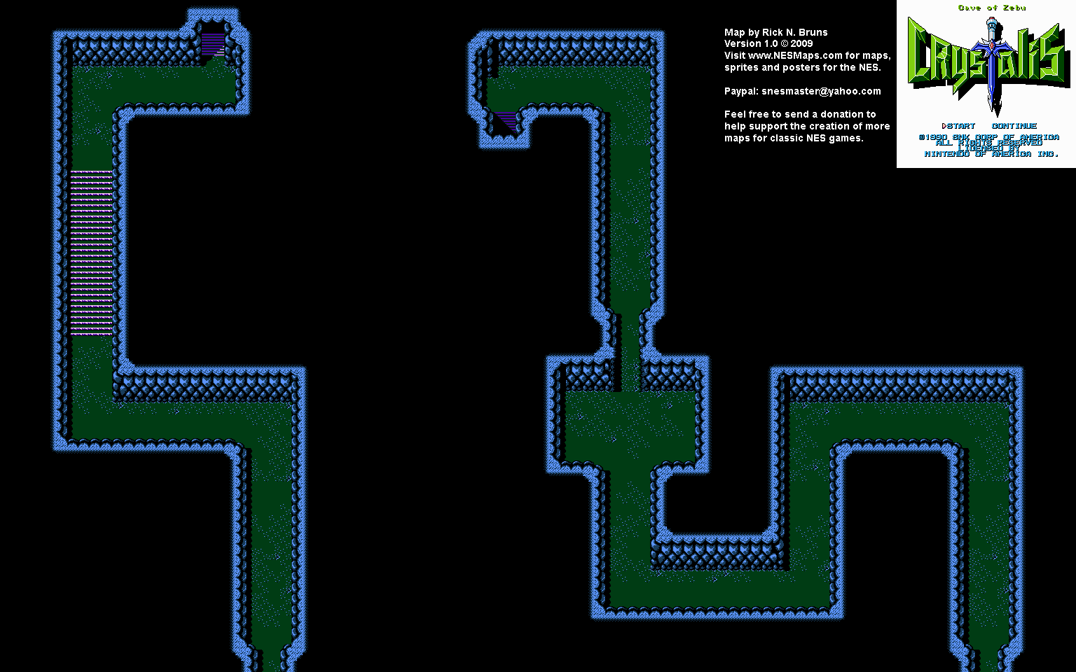 Crystalis - Cave of Zebu Nintendo NES Map BG