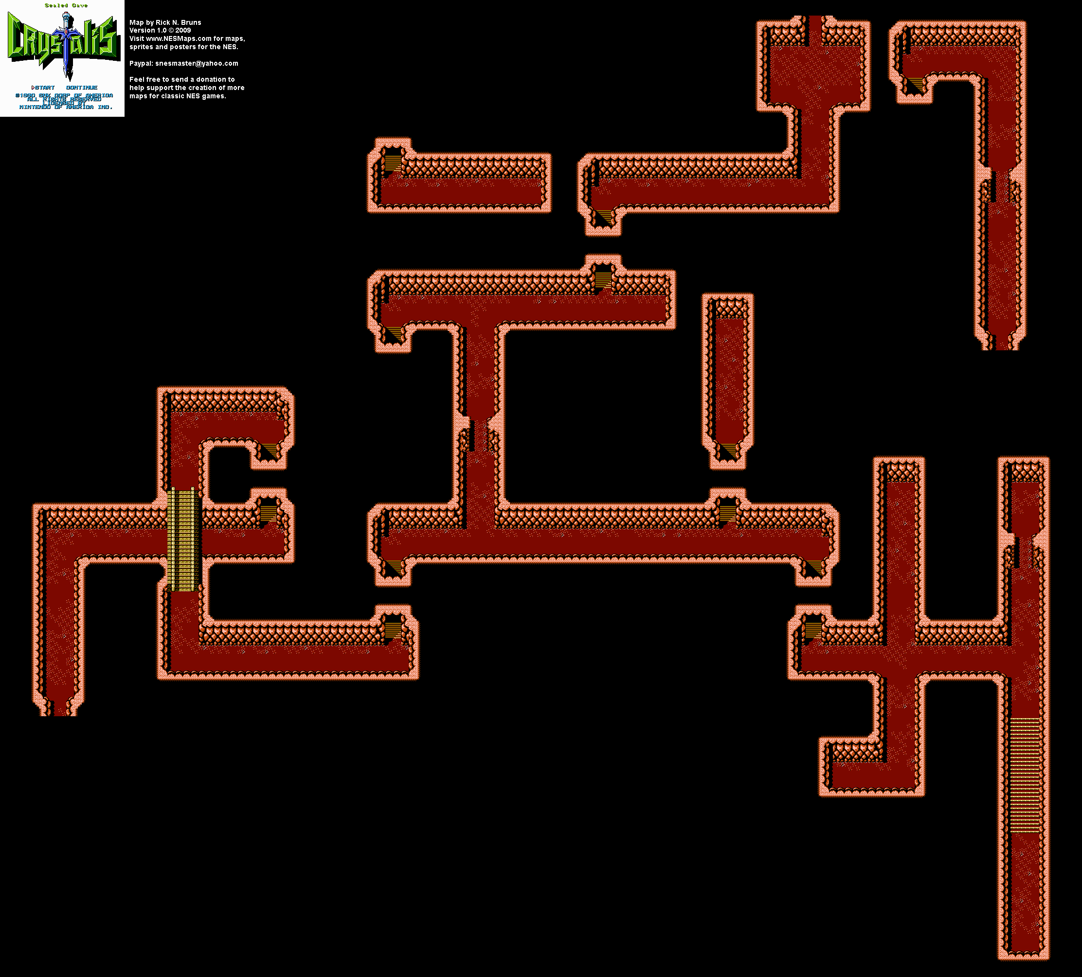 Crystalis - Sealed Cave Nintendo NES Map BG