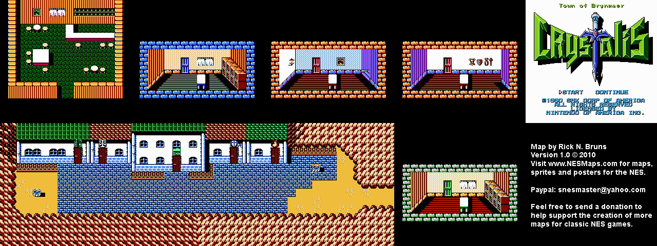 Crystalis - Town of Brynmaer Nintendo NES Map BG