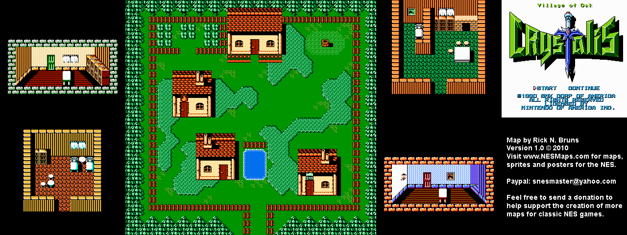 Crystalis - Village of Oak Nintendo NES Map BG