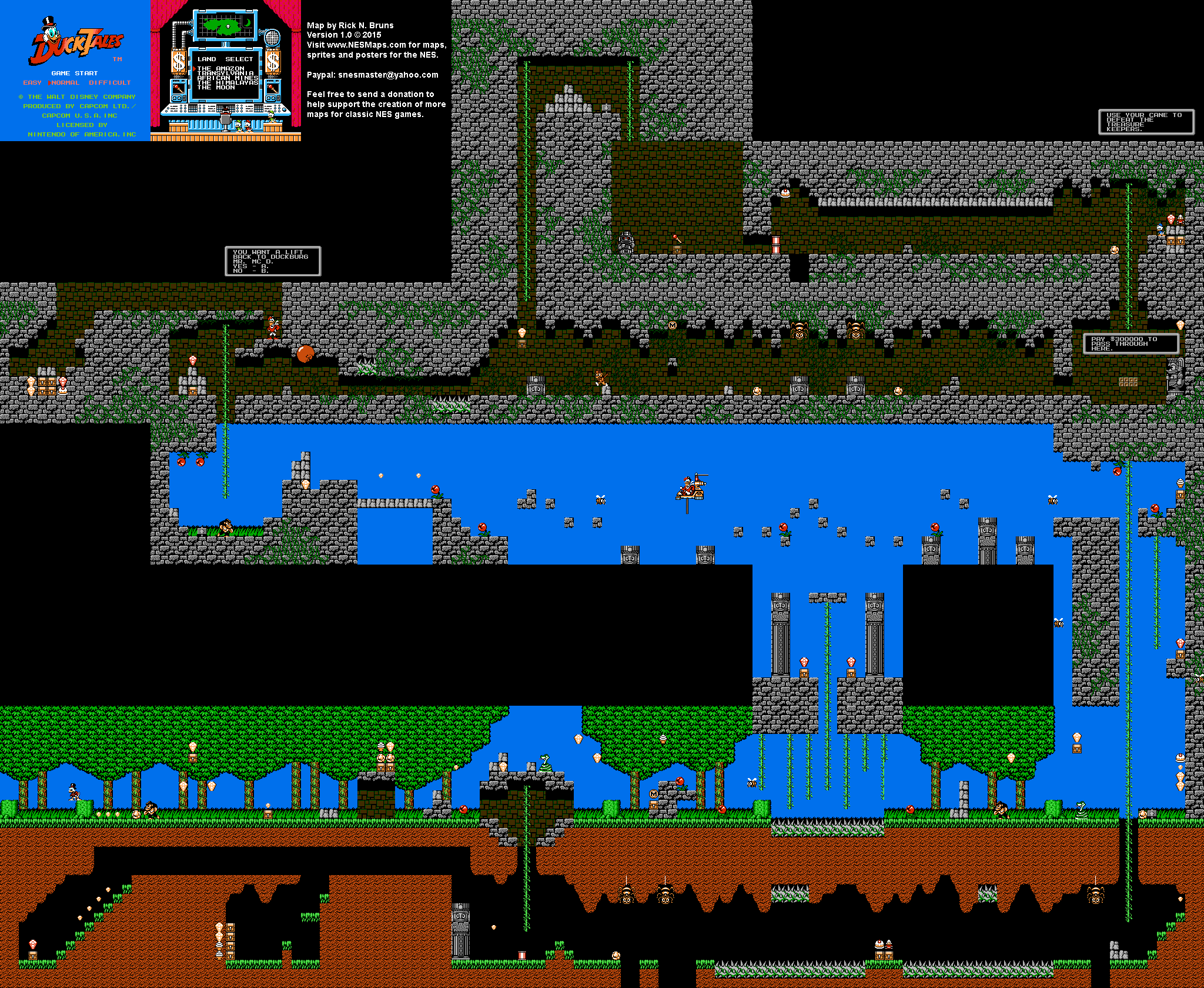 Duck Tales - The Amazon - Nintendo NES Map