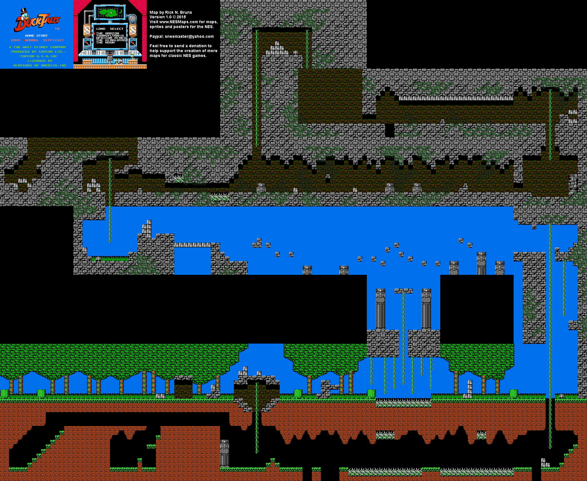 Duck Tales - The Amazon - Nintendo NES Map BG