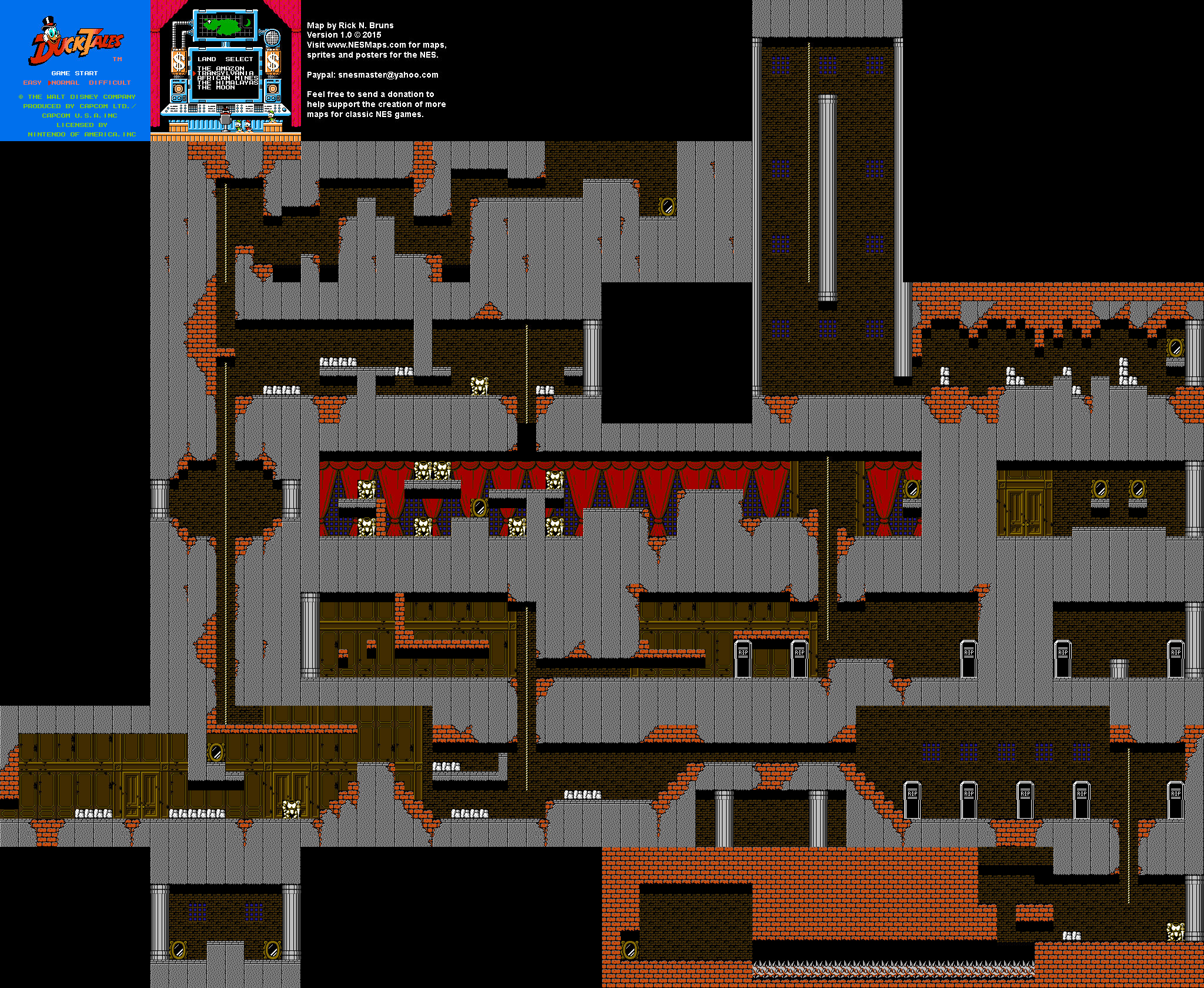 Duck Tales - Transylavnia - Nintendo NES Map BG