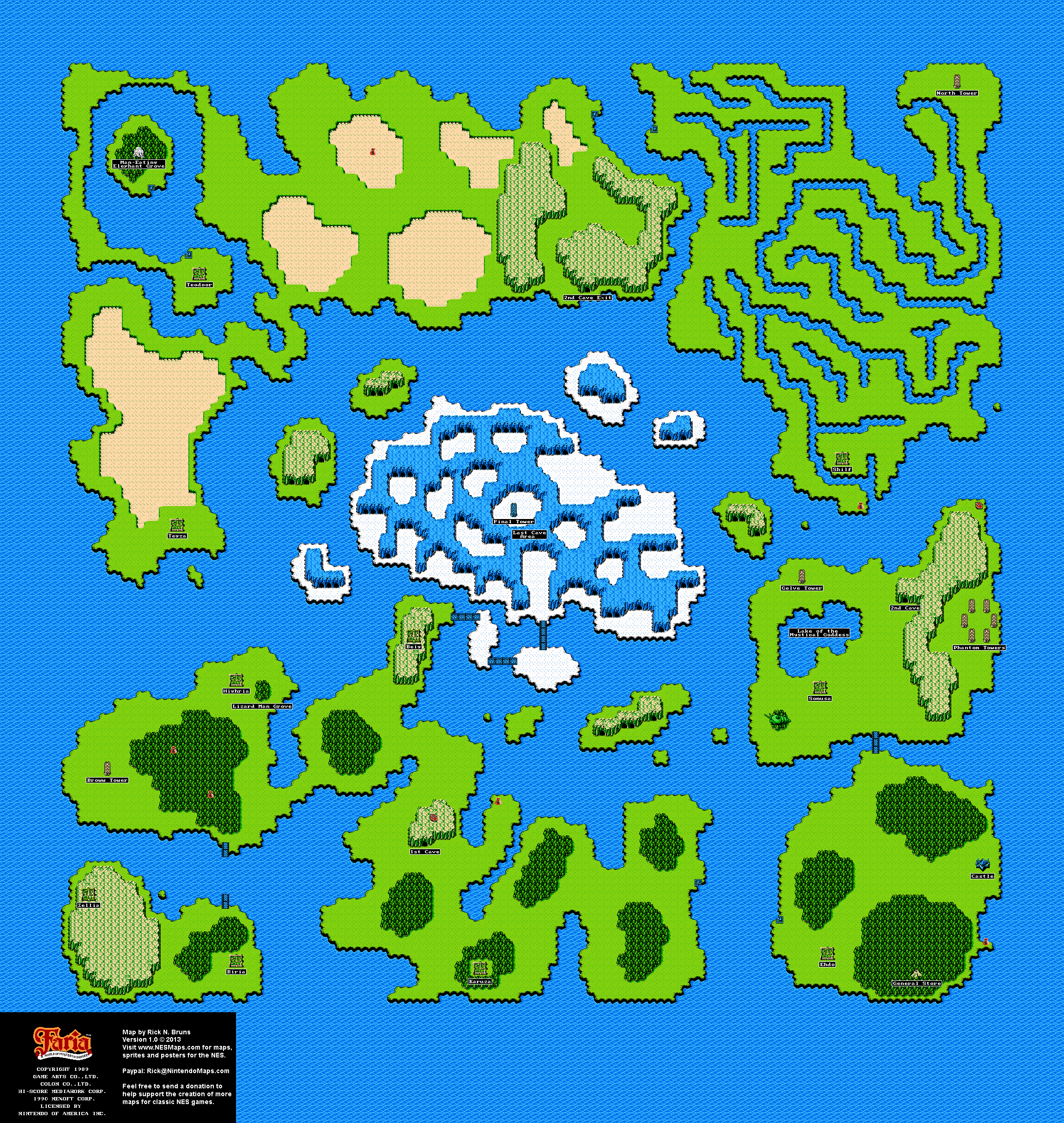 Faria - Main Overworld Nintendo NES Map