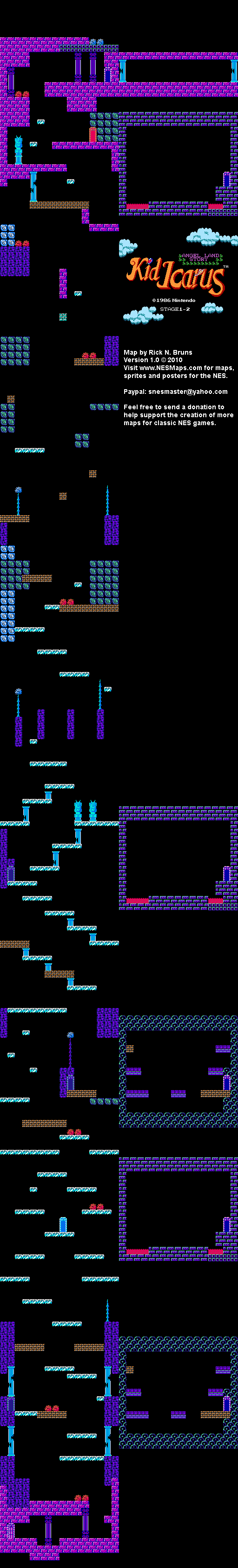 Kid Icarus - Stage 1-2 - NES Map BG