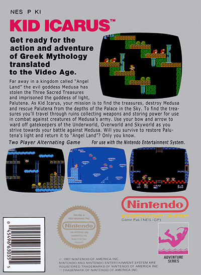 Kid Icarus Box Cover Back