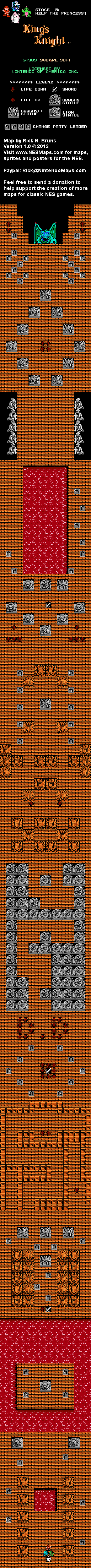 King's Knight - Stage 5 - Nintendo NES Map