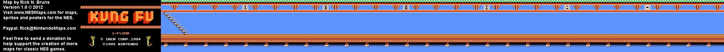 Kung Fu - 1 Floor - Nintendo NES Map BG