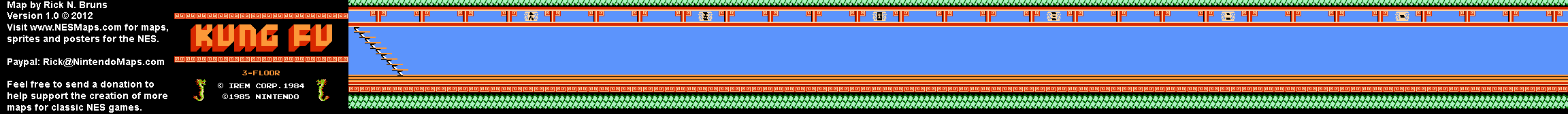 Kung Fu - 3 Floor - Nintendo NES Map BG