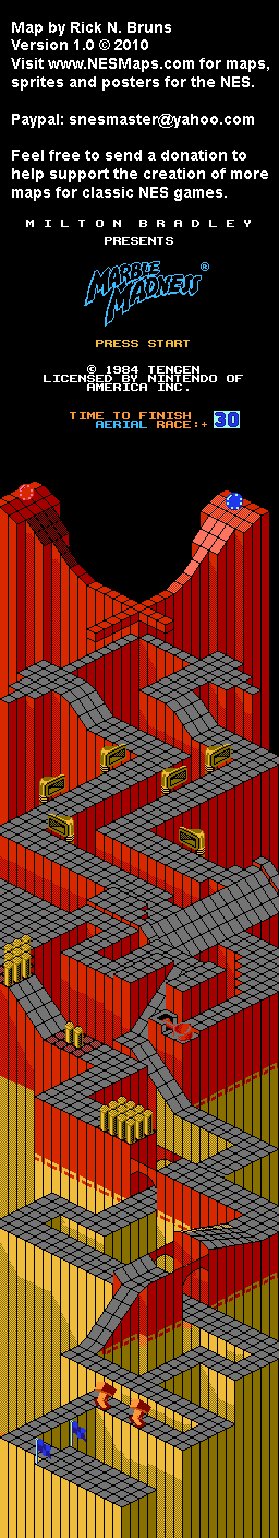 Marble Madness - Level 4 Aerial Race Nintendo NES Map