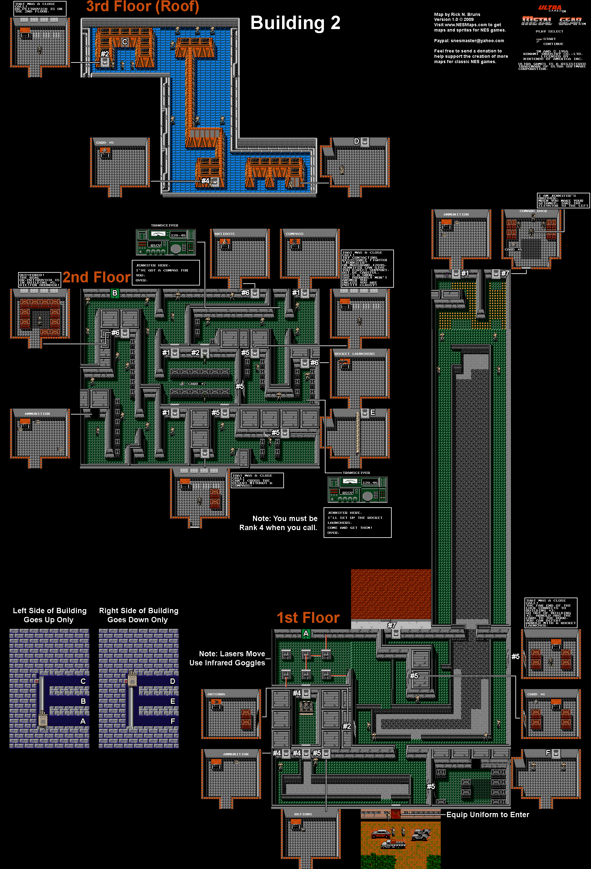 Metal Gear - Building 2 - Nintendo NES Map
