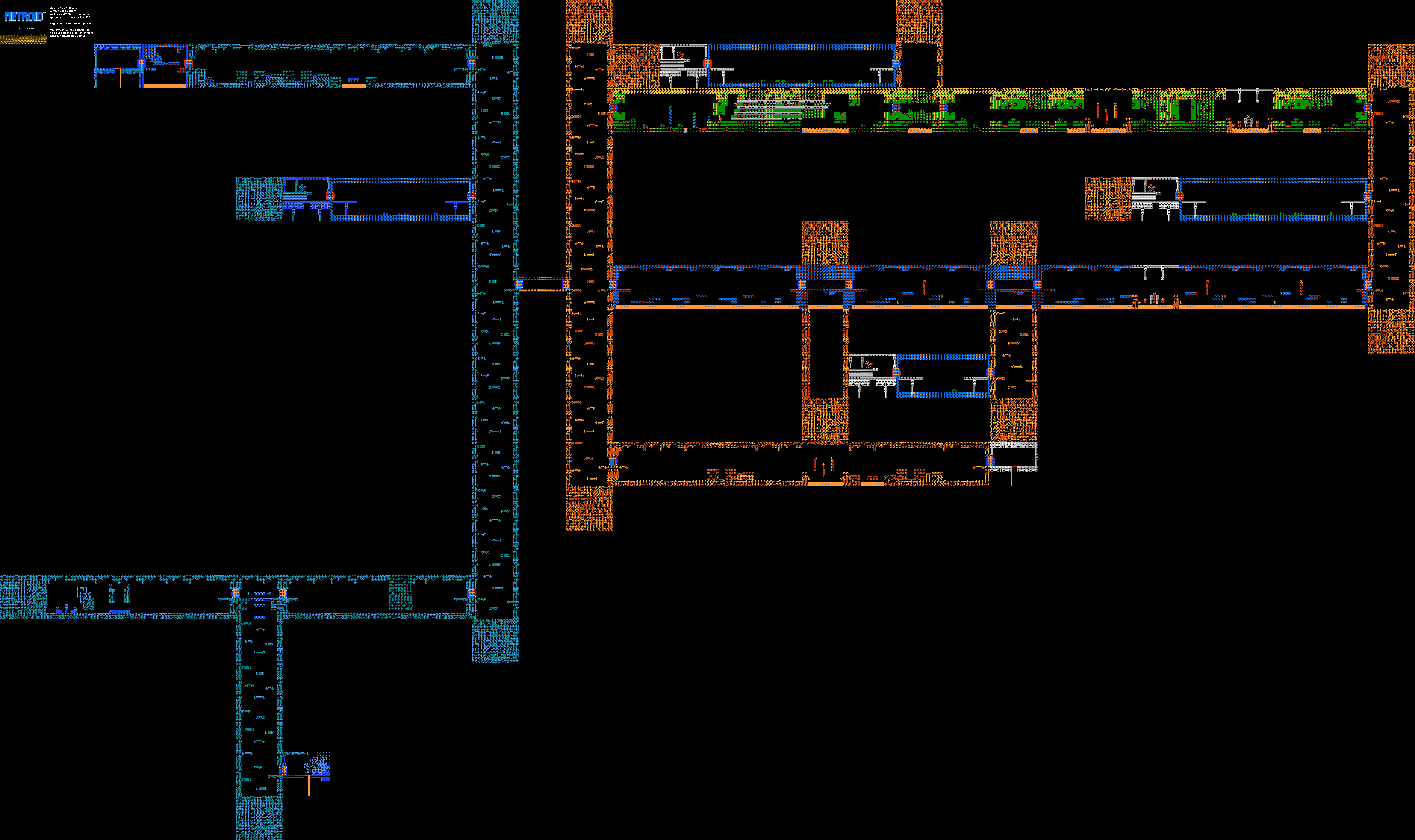Metroid - Brinstar - Nintendo NES Map BG