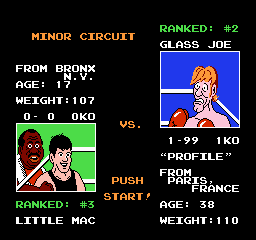 Mike Tyson's Punch-Out!! Glass Joe Minor Screen - Nintendo NES