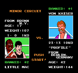 Mike Tyson's Punch-Out!! Von Kaiser Minor Screen - Nintendo NES