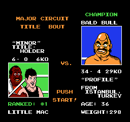 Mike Tyson's Punch-Out!! Bald Bull Screen - Nintendo NES