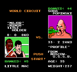 Mike Tyson's Punch-Out!! Soda Popinski Screen - Nintendo NES