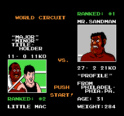 Mike Tyson's Punch-Out!! Mr. Sandman Screen - Nintendo NES