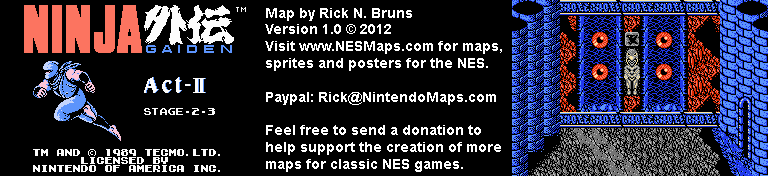 Ninja Gaiden - Stage 2-3 - Nintendo NES Map BG