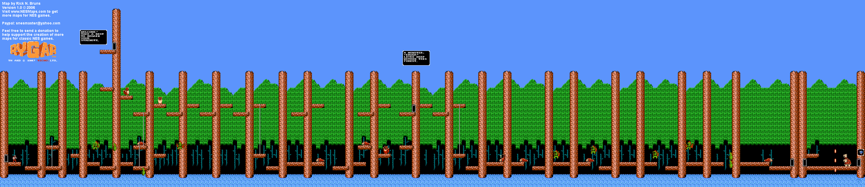 Rygar - Eruga - NES Map