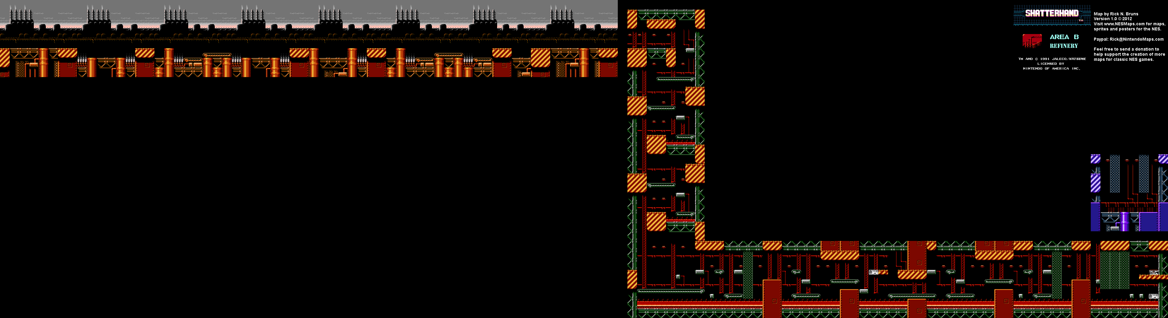 Shatterhand - Area B Refinery - Nintendo NES Map BG