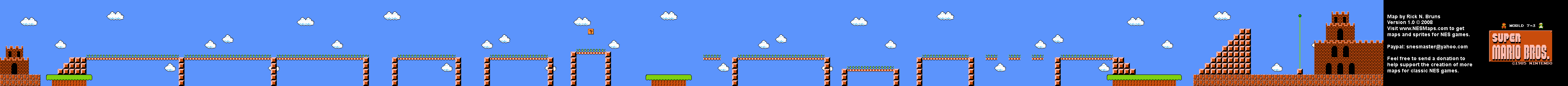 Super Mario Brothers - World 7-3 Nintendo NES Background Only Map