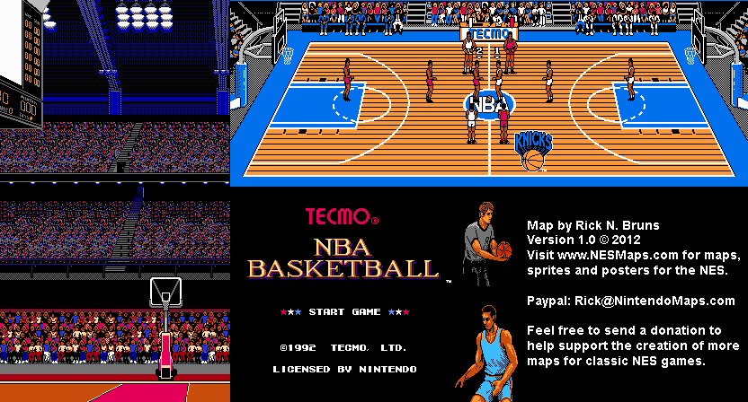 Tecmo NBA Basketball - Labeled - Nintendo NES Map