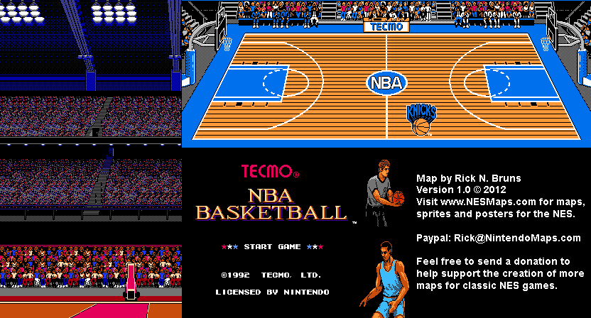 Tecmo NBA Basketball - Background - Nintendo NES Map