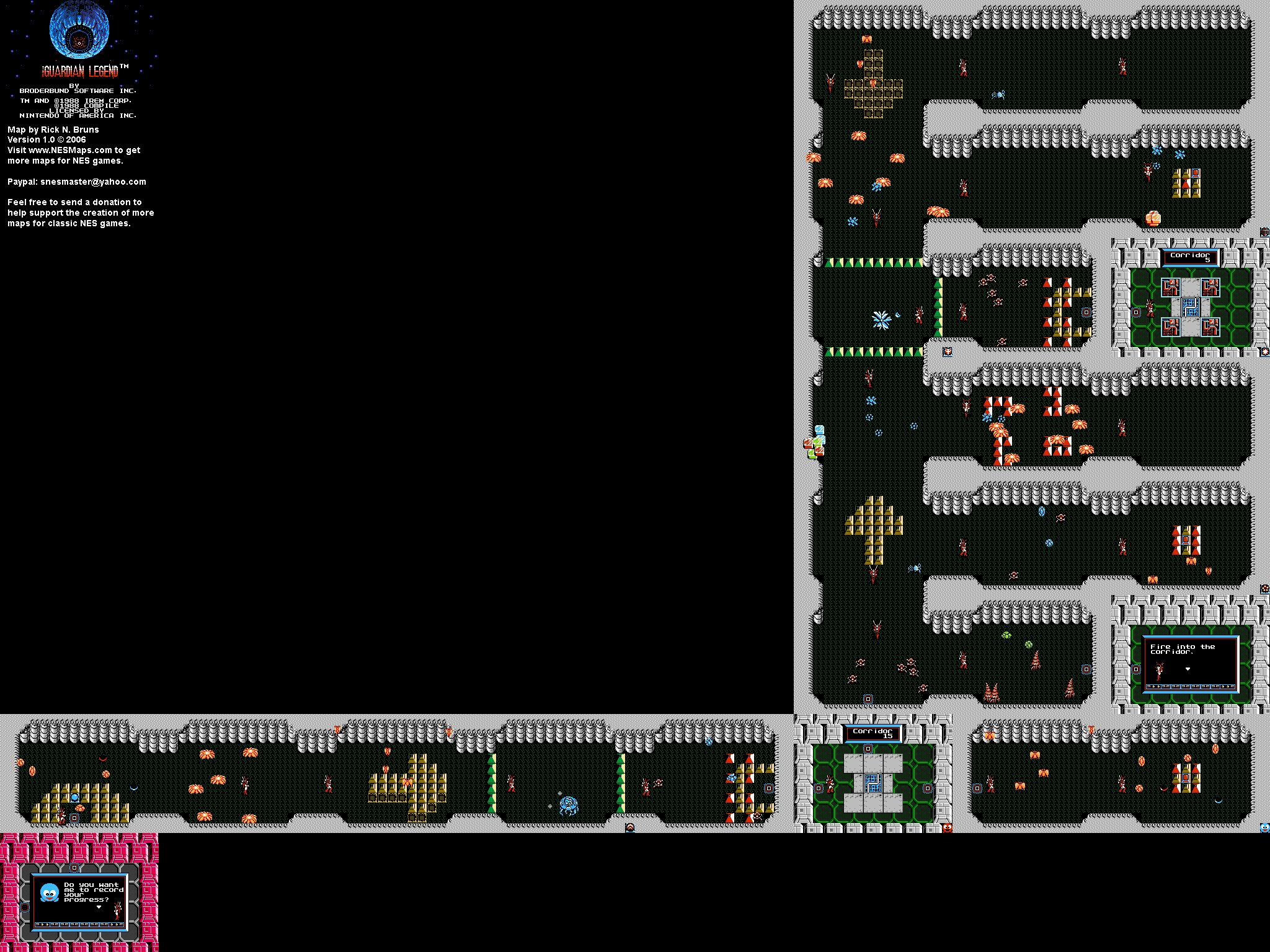 The Guardian Legend - Area 5 - NES Map