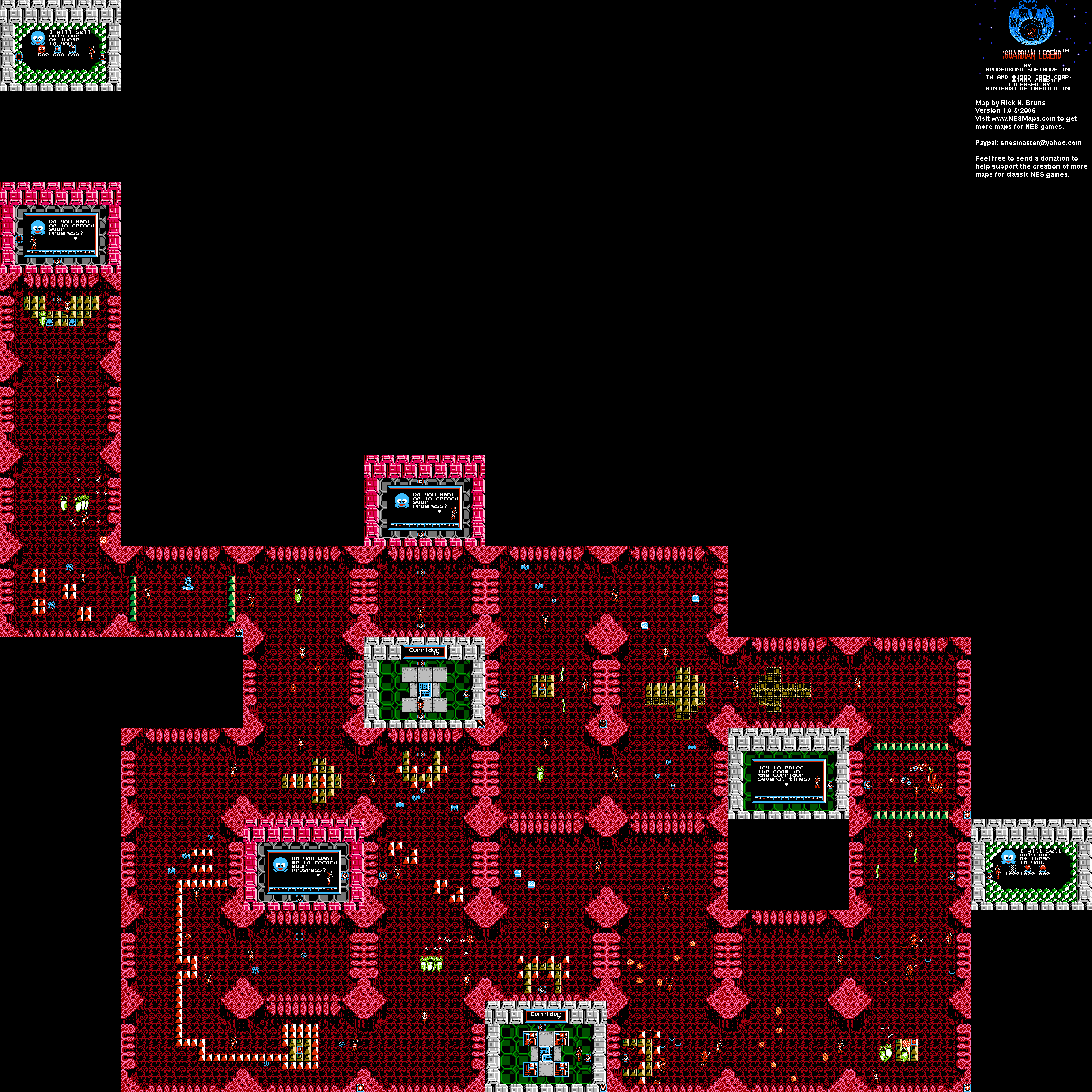 The Guardian Legend - Area 7 - NES Map