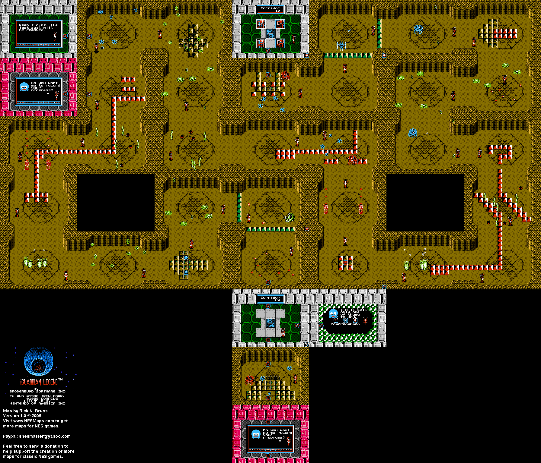 The Guardian Legend - Area 10 - NES Map