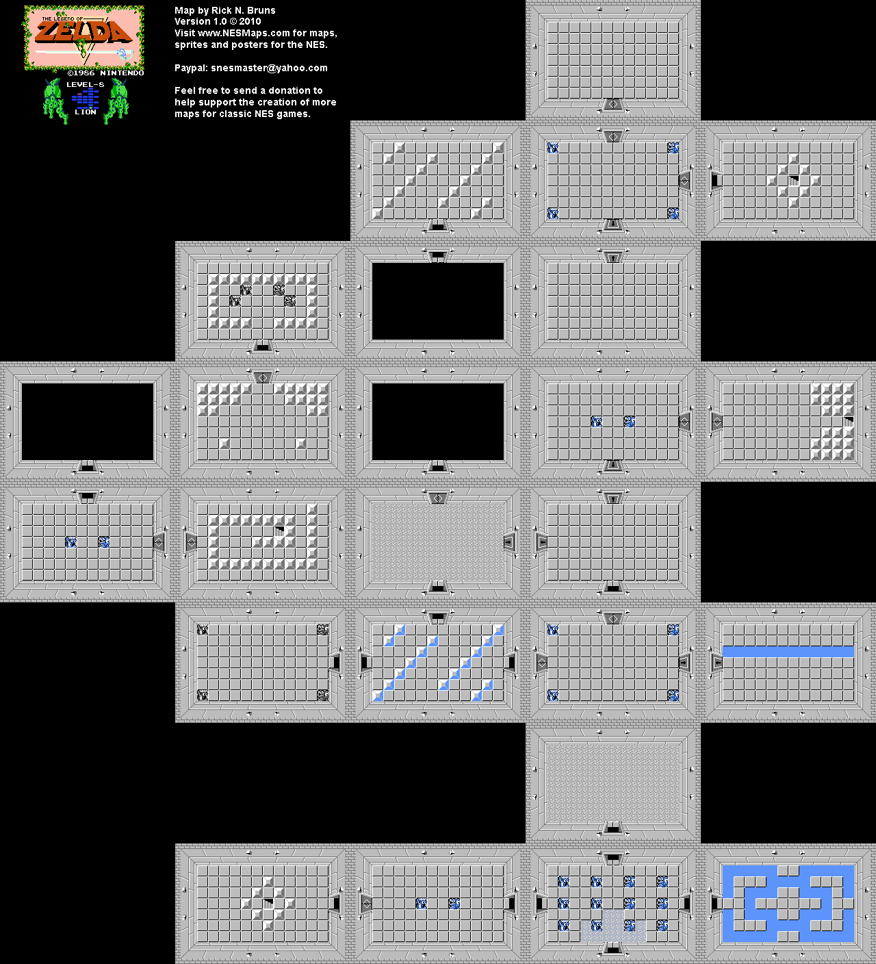 The Legend of Zelda - Level 8 Lion - NES Map BG