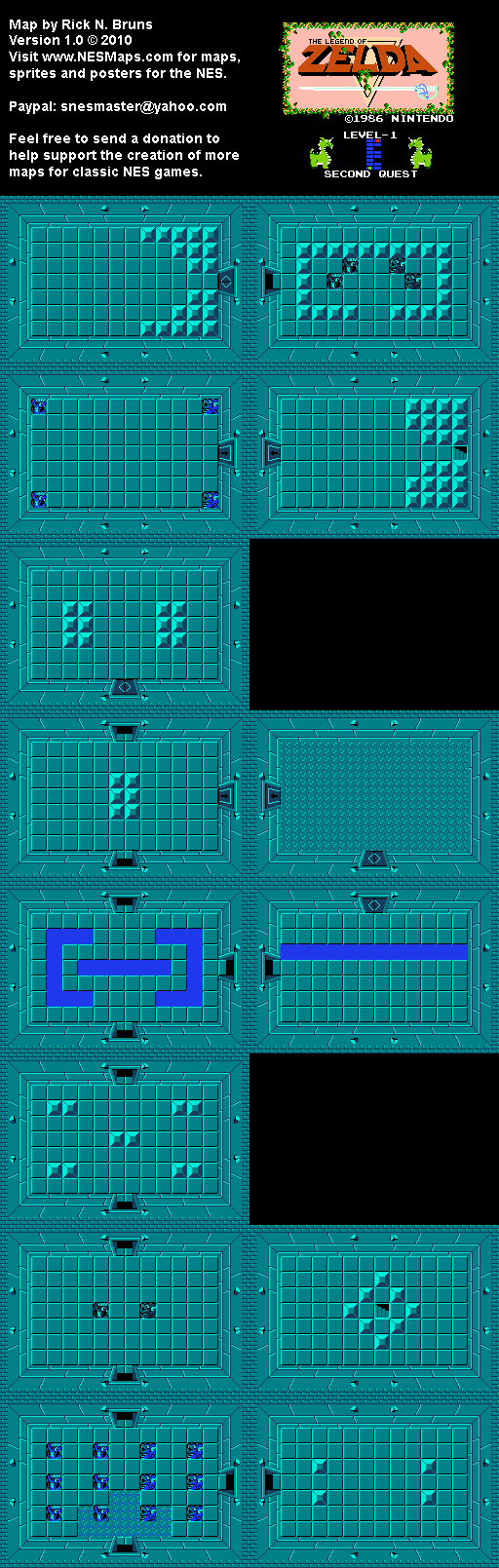 The Legend of Zelda - Level 1 Quest 2 - NES Map BG