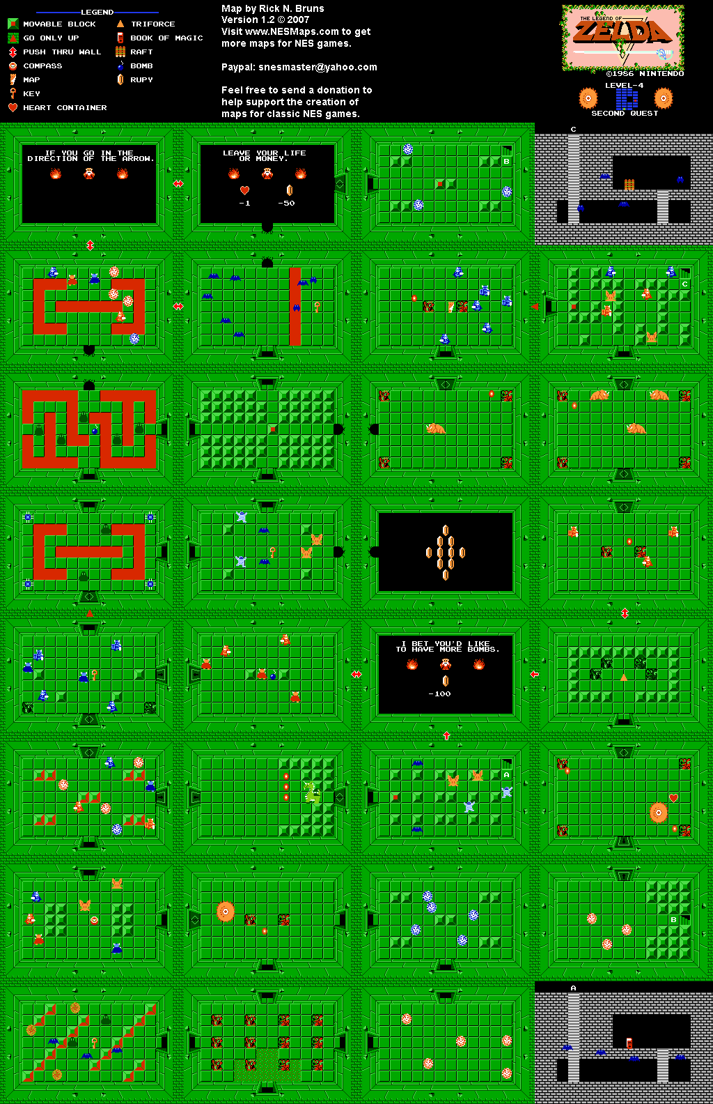 The Legend of Zelda - Level 4 Quest 2 - NES Map