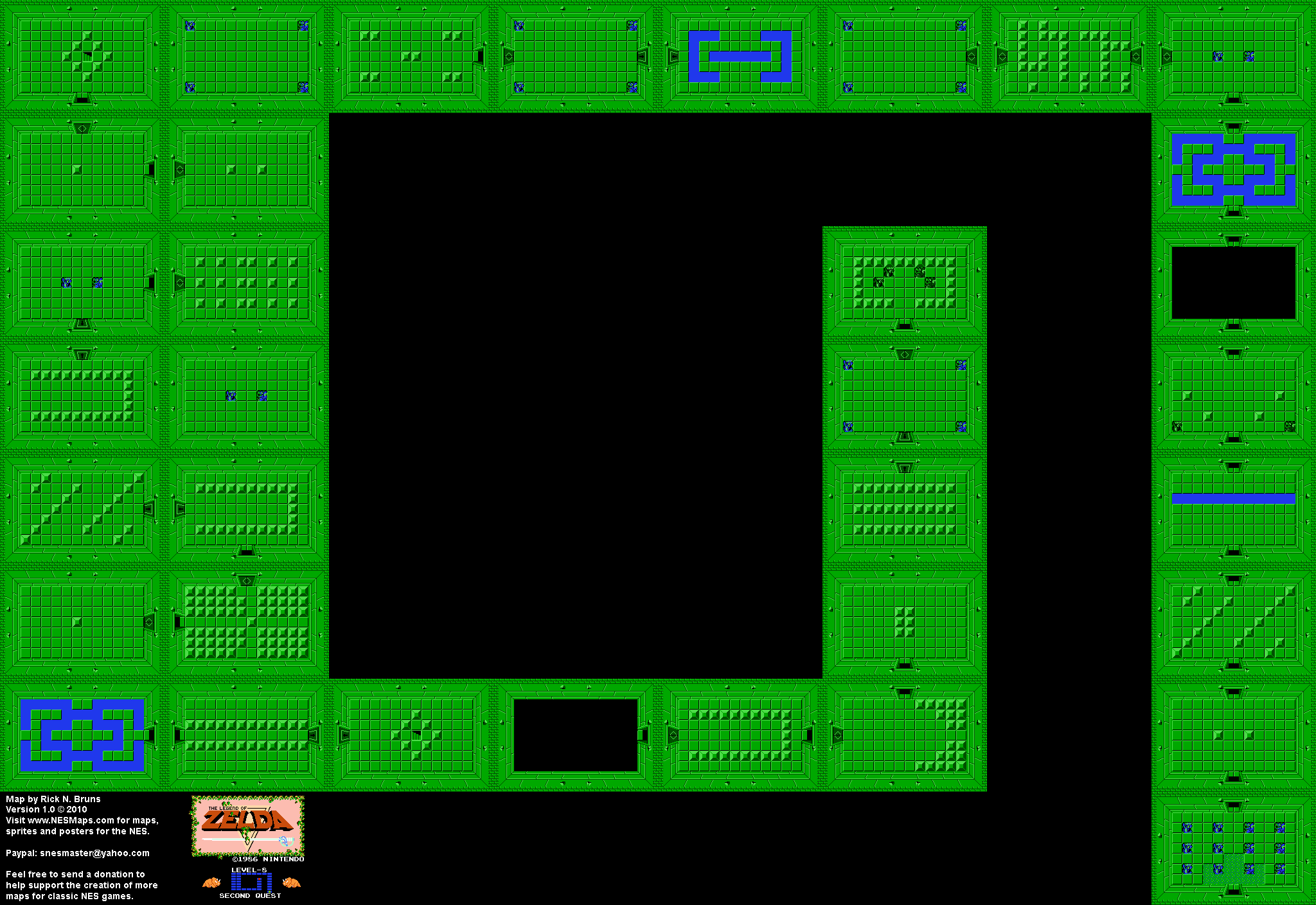 The Legend of Zelda - Level 8 Quest 2 - NES Map BG