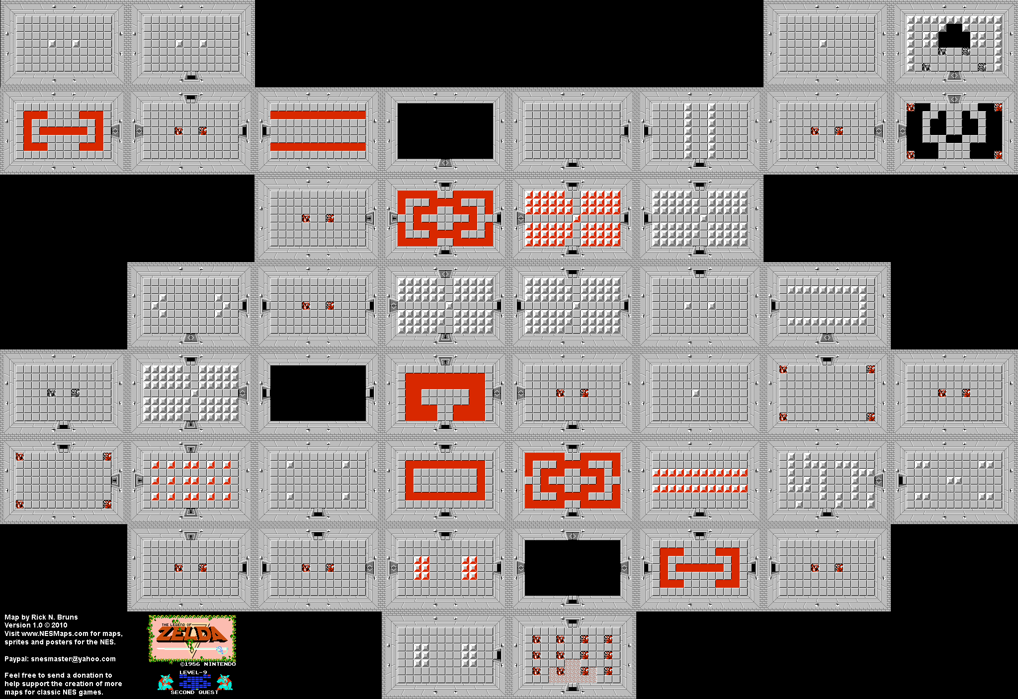 The Legend of Zelda - Level 9 Quest 2 - NES Map BG