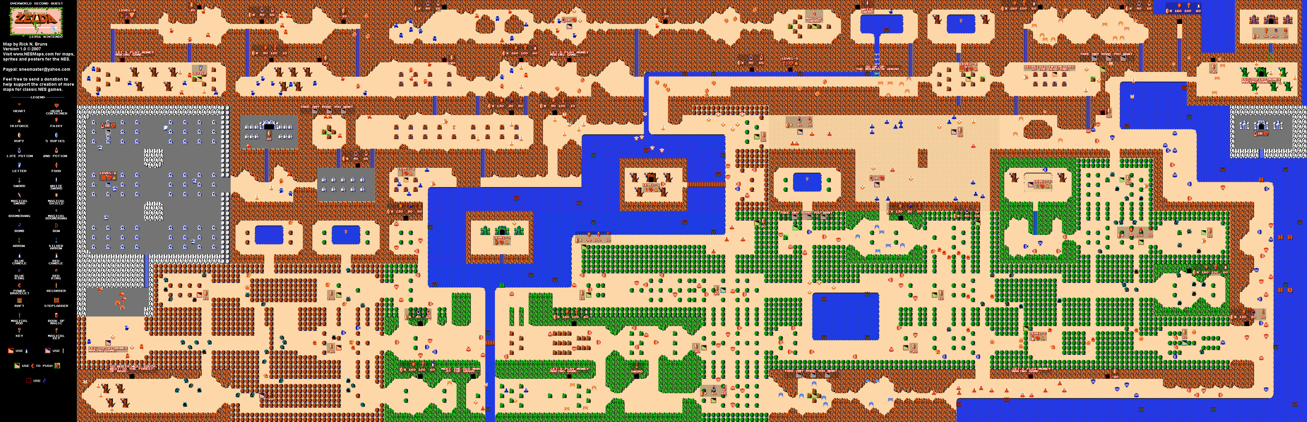 The Legend of Zelda - Overworld Quest 2 - NES Map