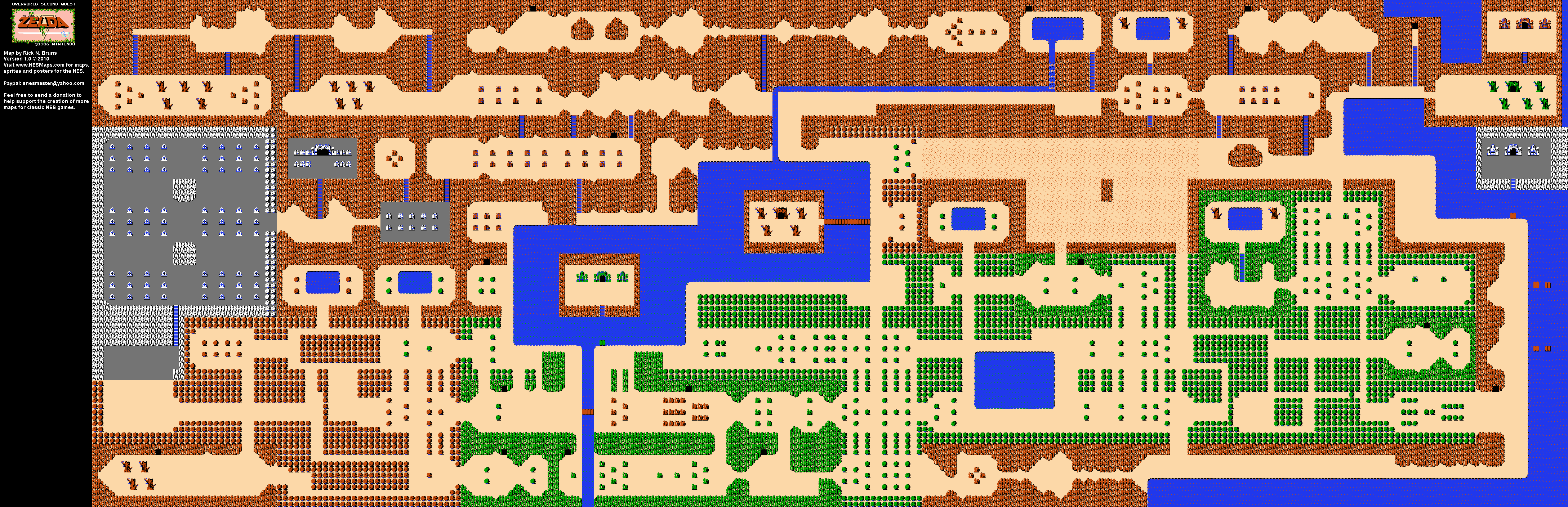 The Legend of Zelda - Overworld Quest 2 - NES Map BG