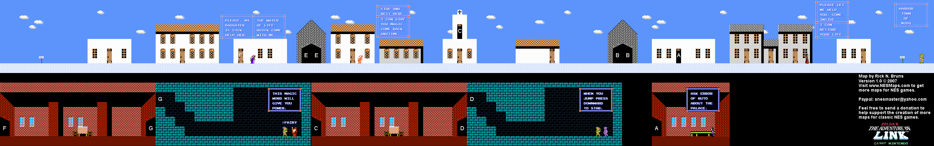 Zelda II The Adventure of Link - Mido Town [17] - NES Map